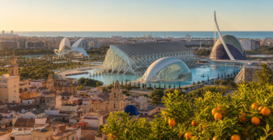 Vista panorámica de Valencia con la Ciudad de las Artes y las Ciencias